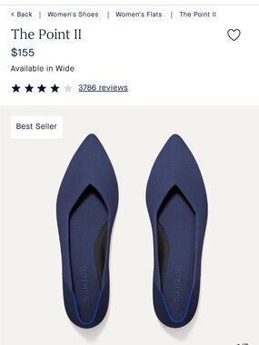 Rothy's The Point II Women's Navy Pointed Knit Flats